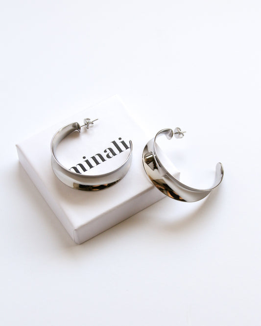Selene Hoop Earrings in silver