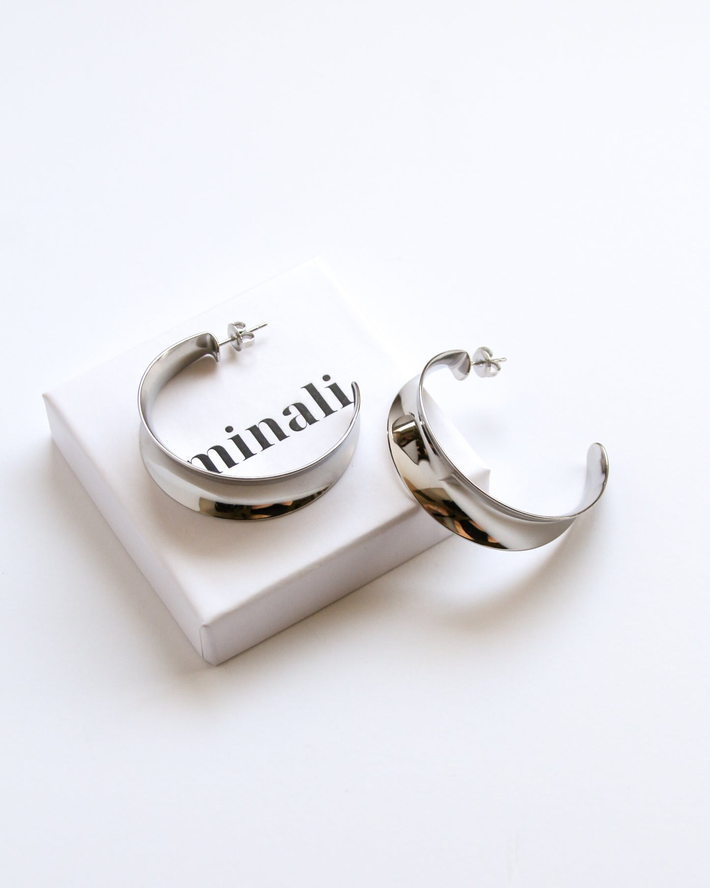 Selene Hoop Earrings in silver
