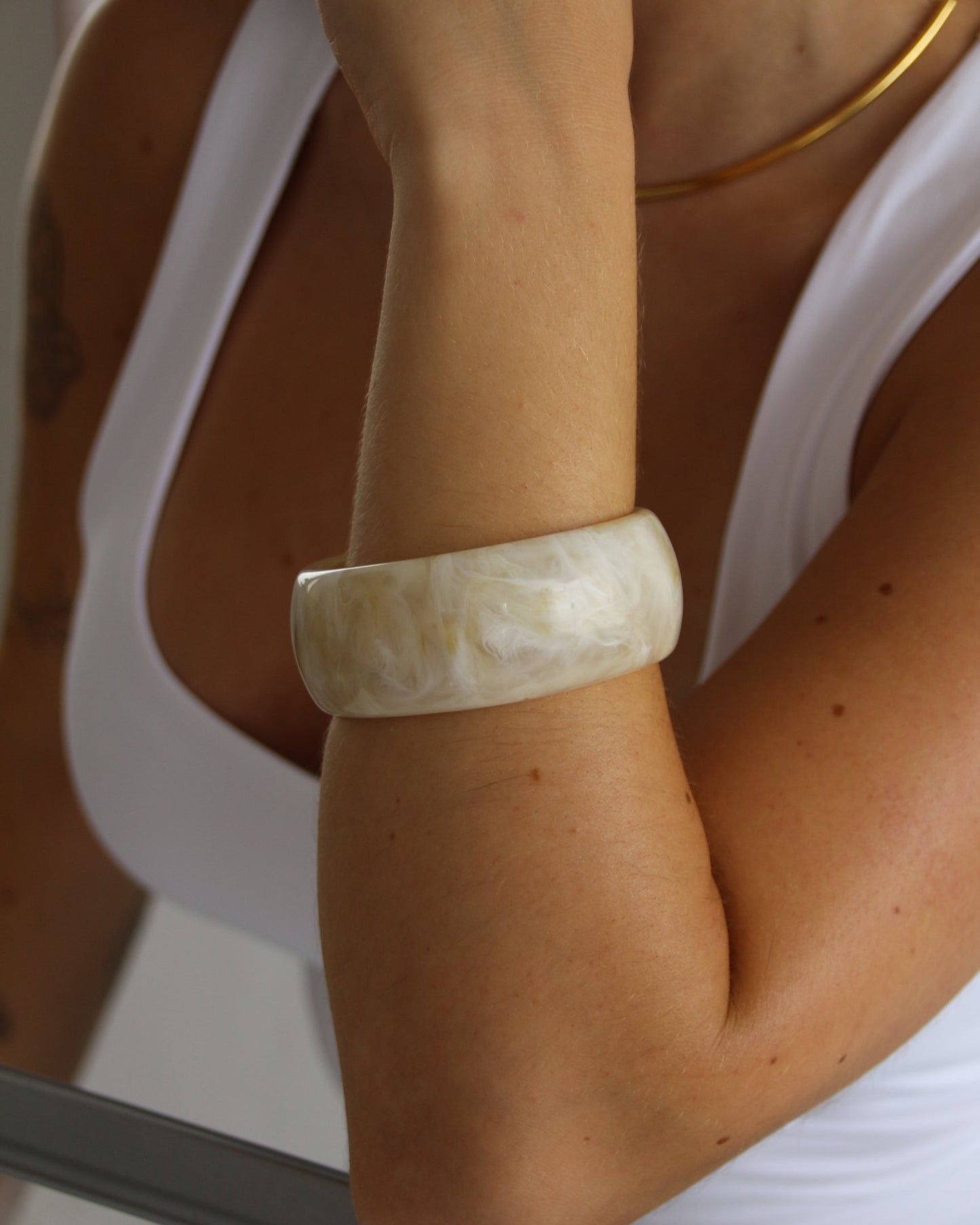 Cream Bangle Bracelet
